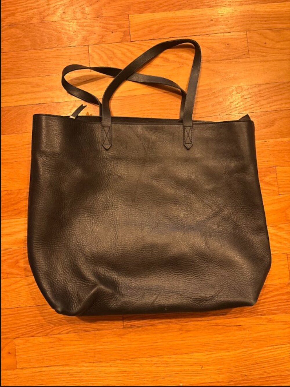 Madewell Black Leather Tote Bag